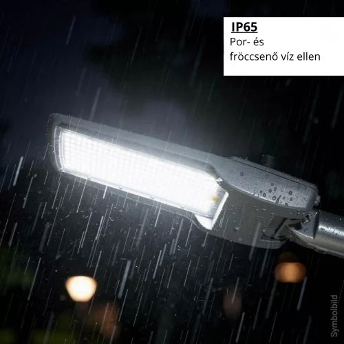 Optonica szürke 150W LED utcai lámpa állítható dőlésszöggel és NEMA szenzor foglalattal