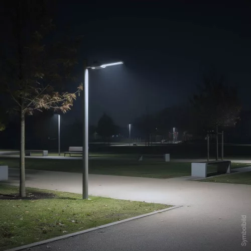 Optonica szürke 150W LED utcai lámpa állítható dőlésszöggel és NEMA szenzor foglalattal