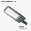 Optonica szürke 200W LED utcai lámpa állítható dőlésszöggel és NEMA szenzor foglalattal