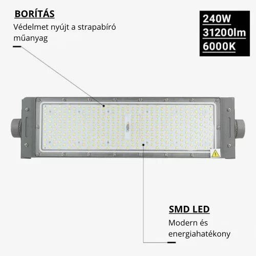 240W nagyteljesítményű ipari kültéri LED reflektor hideg fehér fénnyel