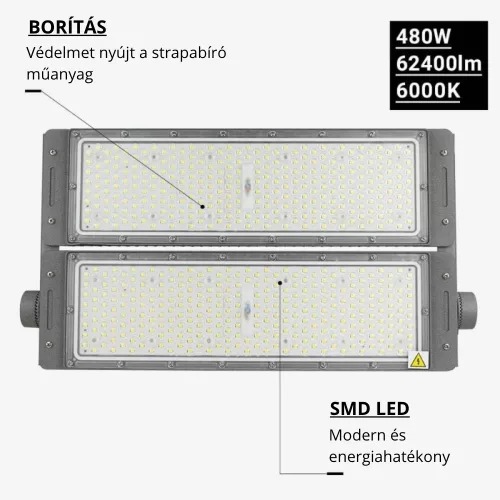 480W nagyteljesítményű ipari kültéri LED reflektor hideg fehér fénnyel
