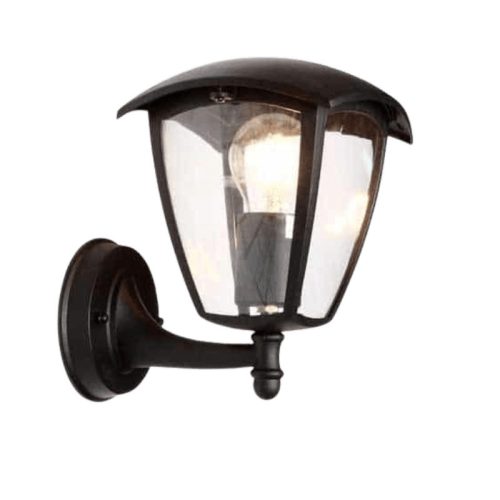 Kültéri fali lámpa E27-es foglalattal fekete - Optonica