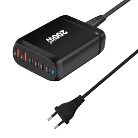 200W-os, 4 portos, újgenerációs asztali töltőállomás laptopok gyorstöltéséhez