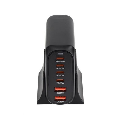 200W-os, 4 portos, újgenerációs asztali töltőállomás laptopok gyorstöltéséhez