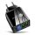 3 Portos USB Töltő Adapter 36W, Fekete, Power Delivery + Quick Charge 3.0