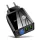 3 Portos USB Töltő Adapter 36W, Fekete, Power Delivery + Quick Charge 3.0