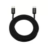 Strapabíró, 1 méteres, fekete USB-C to USB-C gyorstöltő és adatkábel