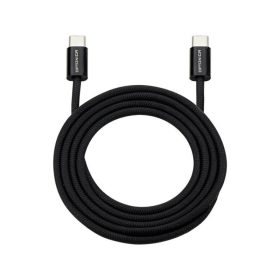 Strapabíró, 1 méteres, fekete USB-C to USB-C gyorstöltő és adatkábel