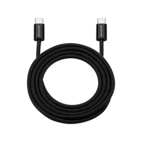 Strapabíró, 1 méteres, fekete USB-C to USB-C gyorstöltő és adatkábel