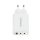 65W-os GaN technológiás gyorstöltő három USB porttal fehér színben