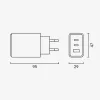 65W-os GaN technológiás gyorstöltő három USB porttal fehér színben