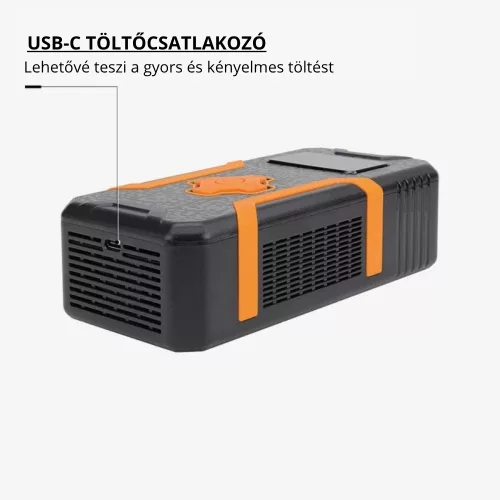 Optonica 9534 kompakt hordozható akkumulátoros kompresszor digitális kijelzővel és kiegészítőkkel