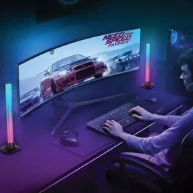   Asztali gamer lámpa RGB zenevezérlővel és futófénnyel 2db/csomag
