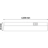 Avide 1200mm T5 LED bútorvilágító lámpa a tartozék hálózati kábellel és dugvillával, meleg fehér színhőmérsékletben.
