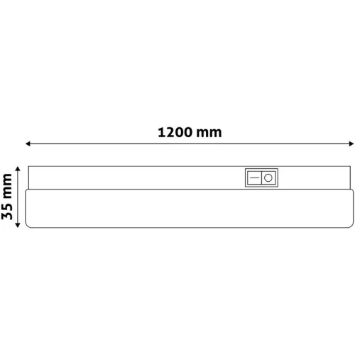 Avide 1200mm T5 LED bútorvilágító lámpa a tartozék hálózati kábellel és dugvillával, meleg fehér színhőmérsékletben.