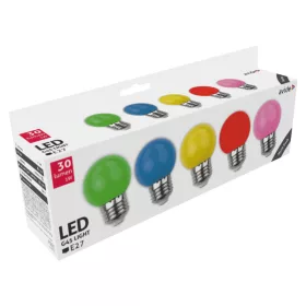   Színes Dekor LED Izzó Szett, 5 db – Parti Fényfüzér Csomag (E27)
