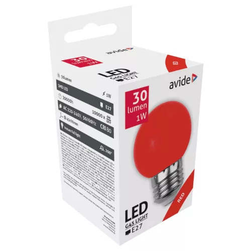 Piros Dekor LED Izzó G45/E27, 1W – Parti és Hangulatfény