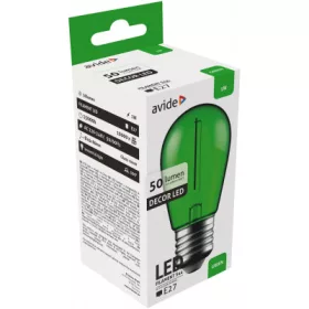   Zöld FILAMENT Dekor LED Izzó A60/E27, 1W – Vintage Hangulatfény