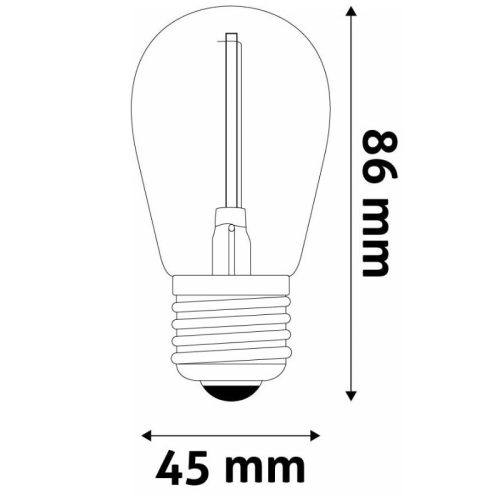 Zöld FILAMENT Dekor LED Izzó A60/E27, 1W – Vintage Hangulatfény