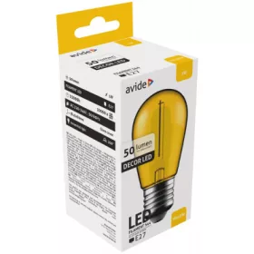   Sárga FILAMENT Dekor LED Izzó A60/E27, 1W – Vintage Hangulatfény
