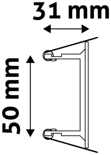 Fix króm négyzet spot keret GU10/MR16