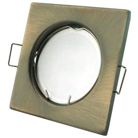 Fix réz négyzet spot keret GU10/MR16