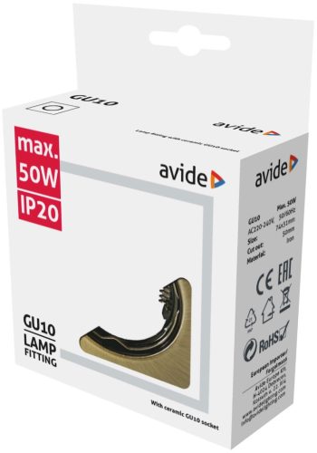 Fix réz négyzet spot keret GU10/MR16