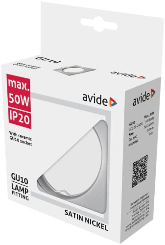 Fix szatén nikkel négyzet spot keret GU10/MR16