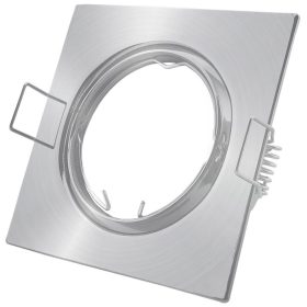 Billenthető szatén nikkel négyzet spot keret GU10/MR16