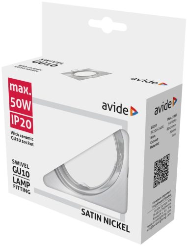 Billenthető szatén nikkel négyzet spot keret GU10/MR16