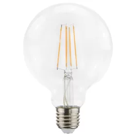 Avide G95 filament LED gömb izzó, 7W, 2700K meleg fehér fénnyel.