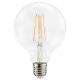 Avide G95 filament LED gömb izzó, 7W, 2700K meleg fehér fénnyel.
