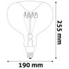 Avide Jumbo Eshima Smoky Filament Dekor Izzó E27 Meleg fehér Fényerőszabályozható