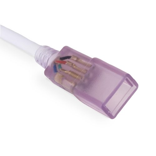 Avide 230V RGB LED szalag vezérlő beépített gombbal, bekötve egy 20m-es LED szalaghoz