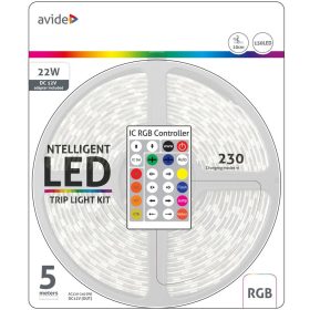 Avide 5 méteres digitális RGB LED szalag szett távirányítóval és adapterrel