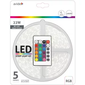   RGB LED szalag szett infravörös távirányítós vezérléssel, 5m 12V 7.2W SMD5050 30LED IP65