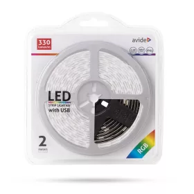 Avide 2 méteres USB csatlakozós RGB LED szalag beépített vezérlővel