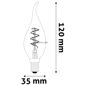 Avide  filament LED gyertya izzó 3W E14 2700K