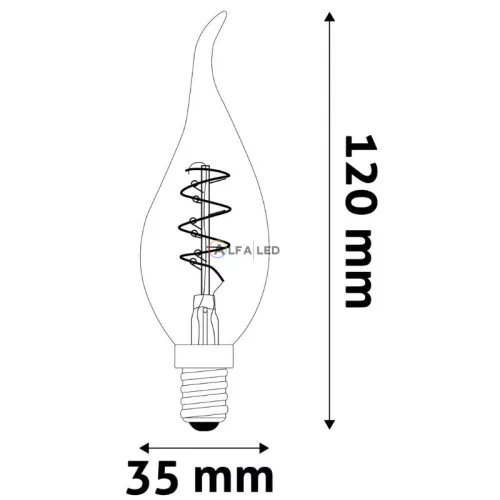 Avide  filament LED gyertya izzó 3W E14 2700K