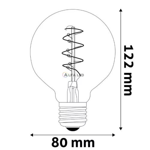 Avide vintage retro LED izzó 4.5W E27 2700K G80