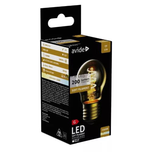 Avide soft filament LED izzó 3W E27 2700K