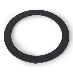 Fekete, kerek Avide Extra Ring alumínium dekorgyűrű egy 18w-os beépített fehér LED panellel, mennyezeten