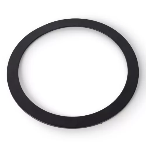 Fekete, kerek Avide Extra Ring alumínium dekorgyűrű egy 24w-os beépített fehér LED panellel, mennyezeten