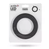 Fekete, kerek Avide Extra Ring alumínium dekorgyűrű egy 6w-os beépített fehér LED panellel, mennyezeten