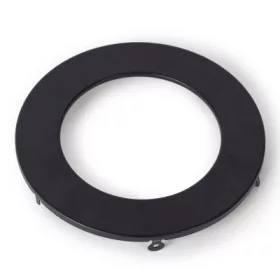Fekete, kerek Avide Extra Ring alumínium dekorgyűrű egy 6w-os beépített fehér LED panellel, mennyezeten