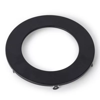 Fekete, kerek Avide Extra Ring alumínium dekorgyűrű egy 6w-os beépített fehér LED panellel, mennyezeten