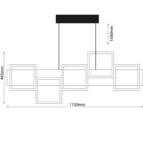   Harper függesztett design mennyezeti lámpa 65W 1701lm 4000K 115cm