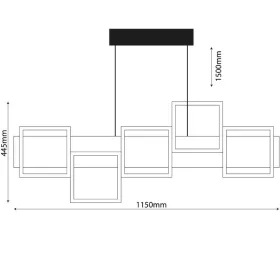   Harper függesztett design mennyezeti lámpa 65W 1701lm 4000K 115cm