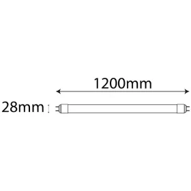T8 LED Üveg Fénycső 18W 1200mm 3000K 120lm/W