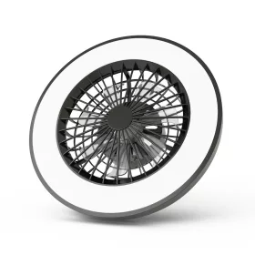   WANDA mennyezeti lámpa ventilátorral távirányítóval fekete 2x24W+15W